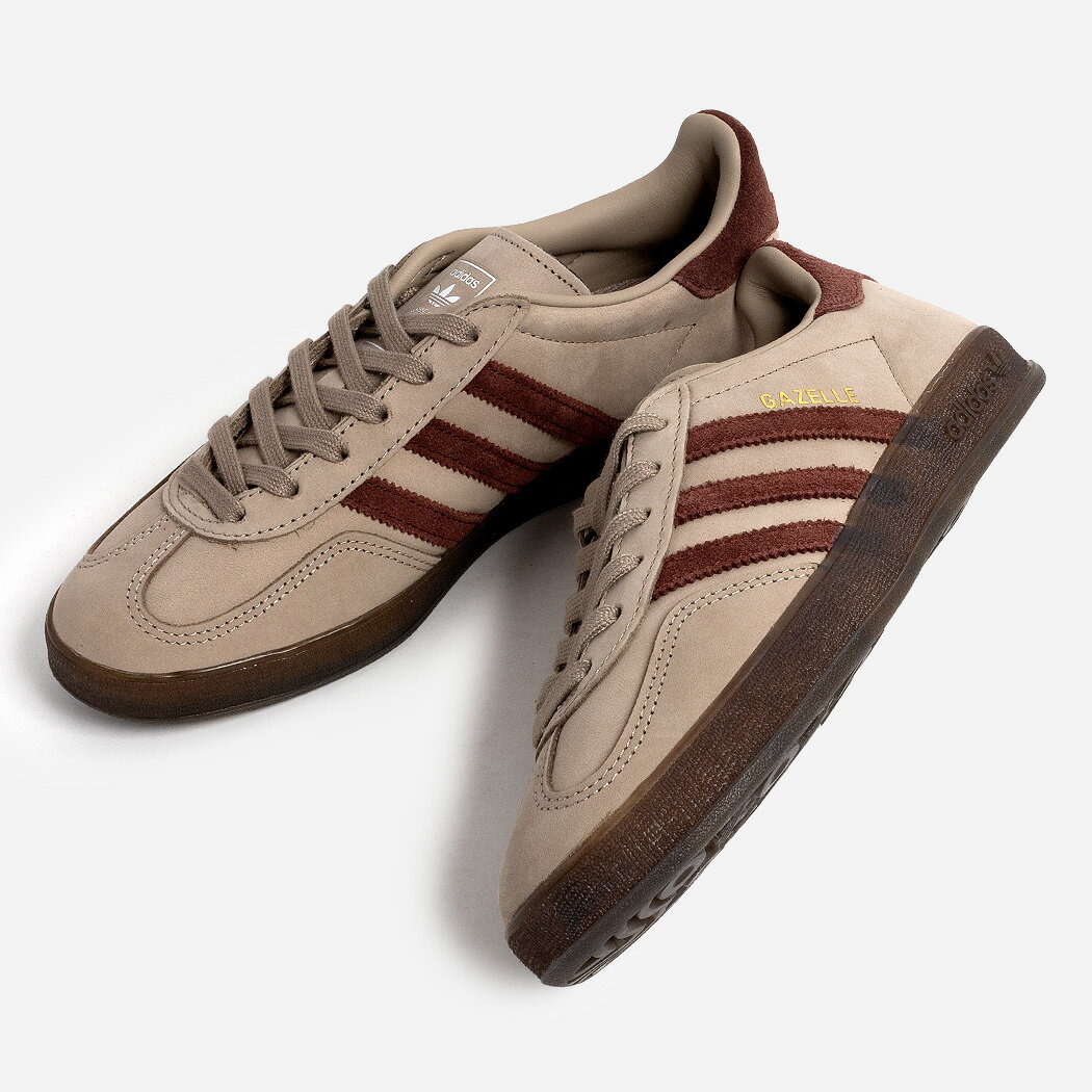 adidas GAZELLE INDOOR TRACE KHAKI アディダス ガゼル ガッツレー インドア スニーカー ( ベージュ 茶色 ブラウン レザー メンズ レディース ローテク JQ8387 )
