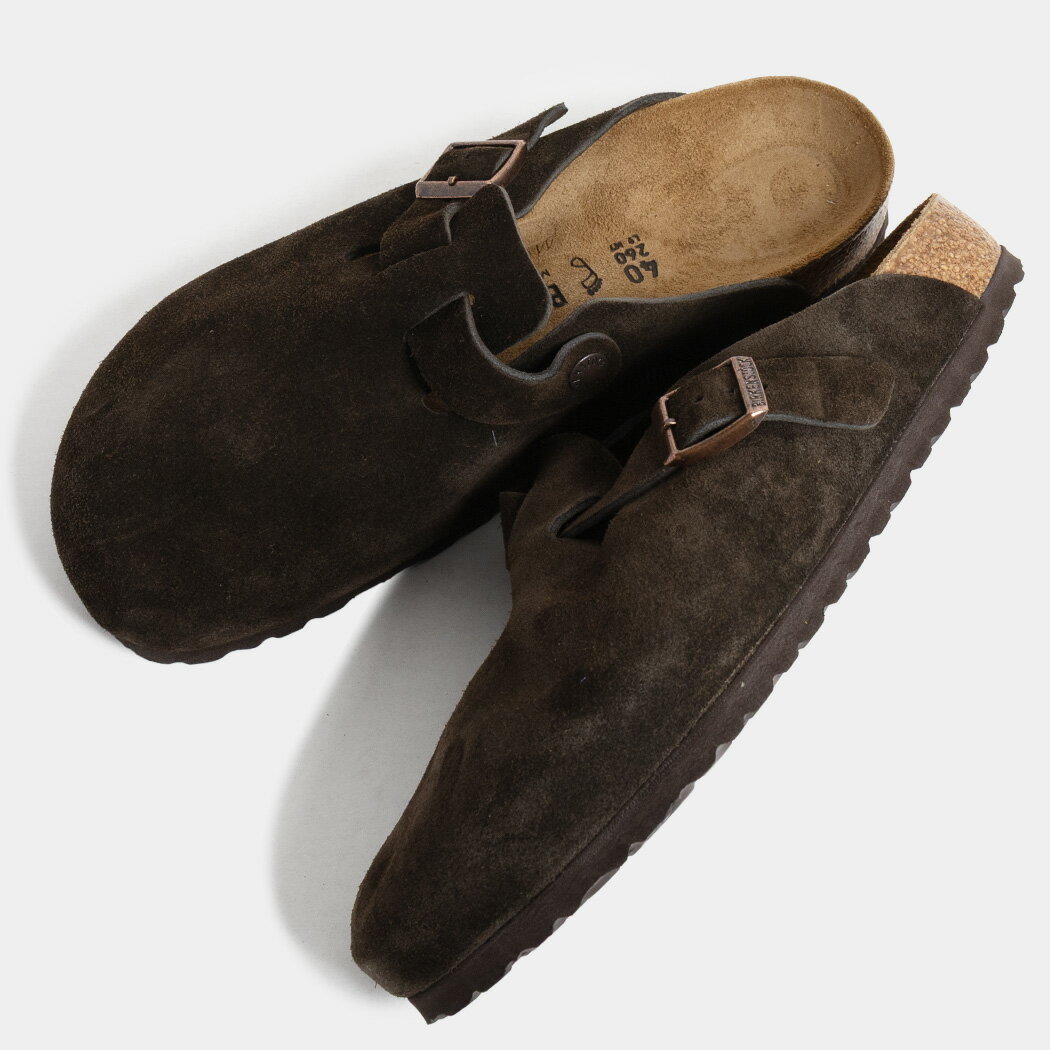 BIRKENSTOCK BOSTON REGULAR FIT MOCCA SUEDE ビルケンシュトック ボストン サンダル ミュール スエード ( ブラウン 茶色 メンズ レザー レギュラー幅 60901 )