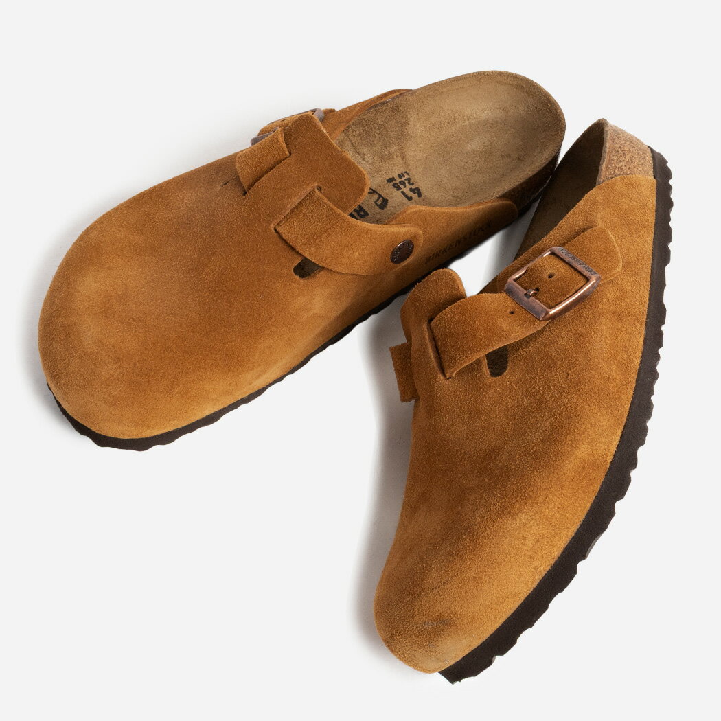 BIRKENSTOCK BOSTON MINK ビルケンシュトック ボストン ミュール サンダル レギュラーフィット ( ブラウン 茶色 スエード メンズ レザーサンダル メンズ レディース 1027110 )