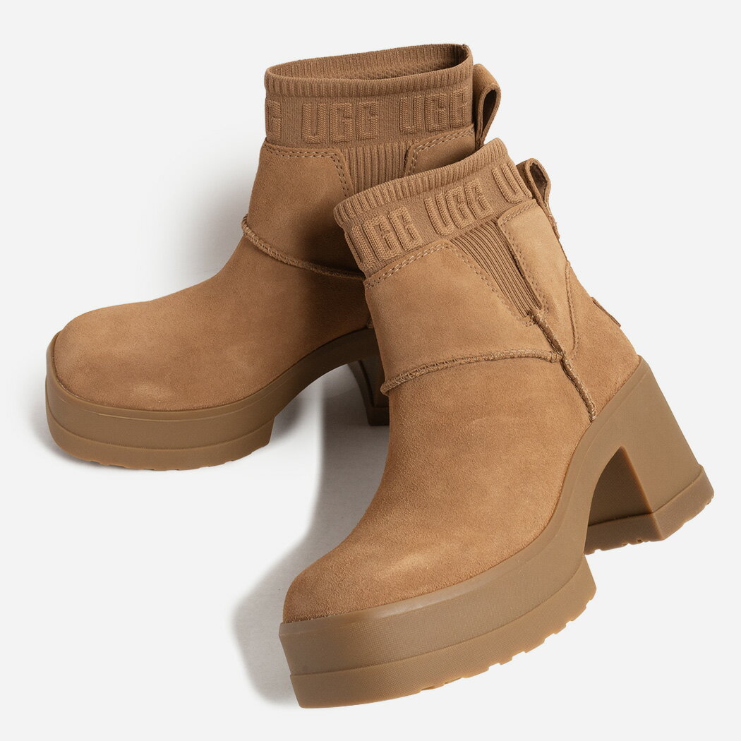 UGG BOOTS MOXY CHELSEA CHESTNUT アグ モクシー チェルシー ブーツ ( ヒール ベージュ スエード チェ..