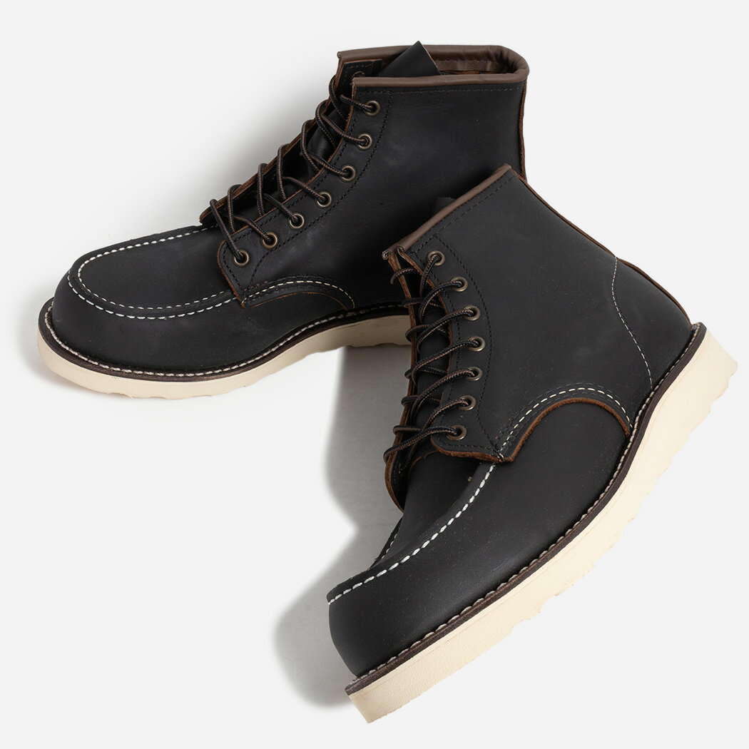 RED WING 6-INCH CLASSIC MOC BLACK レッドウィング ブーツ 6インチ クラシック モック ( ブラック 黒 レザーブーツ USA製 ビブラム レースアップ アメカジ アメリカ製 メンズ メンズ レディース 08849D )