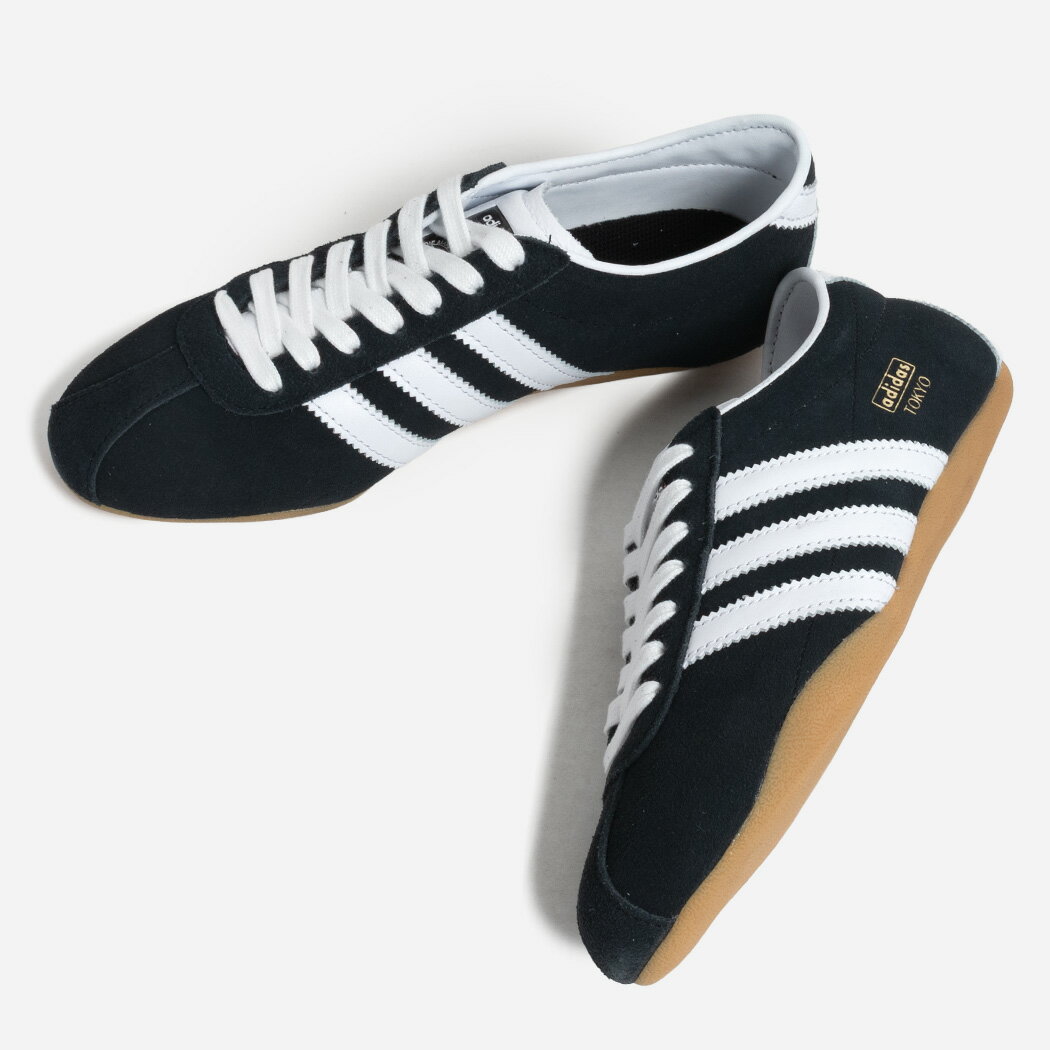 【15時までのご注文で即日発送！！】adidas アディダス TOKYO W トーキョー スニーカー CORE BLACK / CLOUD WHITE ( ブラック 黒 薄底 レザースニーカー レディース ウィメンズ JI0183 )