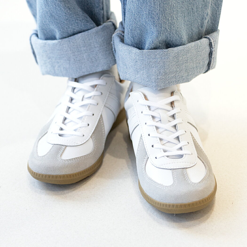 樂天商城 - GERMAN TRAINER ジャーマントレーナー ローカット スニーカー REPRODUCTED EDITION MODEL WHITE ( ホワイト 白 ガムソール 42500WHT )