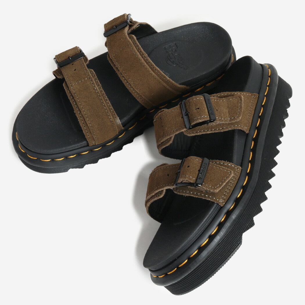 Rakuten - Dr.Martens ドクターマーチン 厚底 MYLES マイルズ サンダル OLIVE ( オリーブ グリーン カーキ スエード レザーサンダル ストラップ スライド 41115300 )