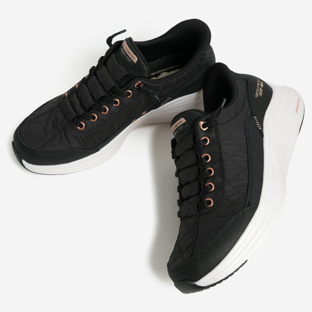 SKECHERS CONTOUR FOAM BLACK/ROSE GOLD スケッチャーズ コンツアーフォーム スニーカー ( ブラック 黒 レディース スリップインズ メンズ 150413WTRG )