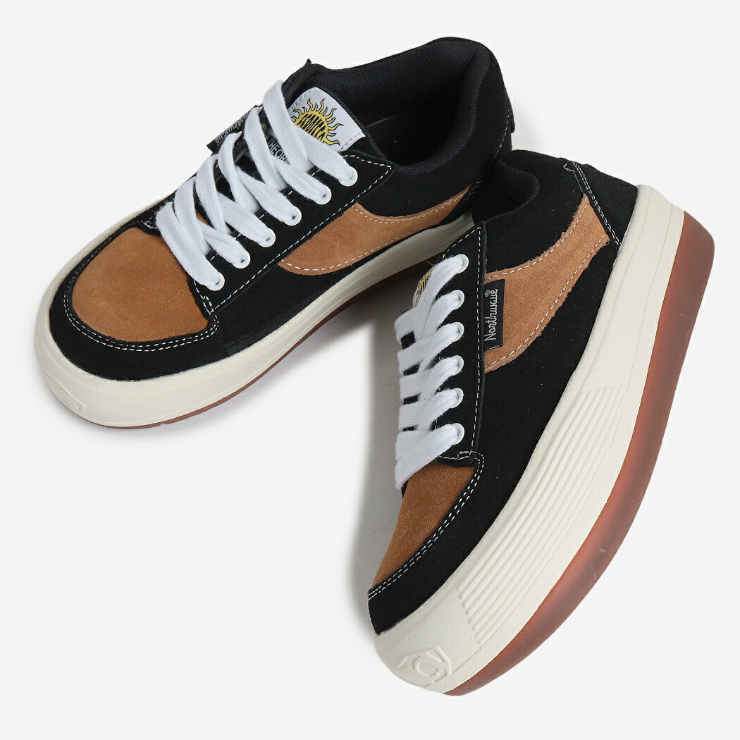 樂天商城 - NORTHWAVE ノースウェーブ エスプレッソ スエード スニーカー ESPRESSO SUEDE BLACK/BROWN ( 黒 ブラック 茶 ブラウン メンズ レディース ボリュームソール 厚底 国内正規品 NW-001 )