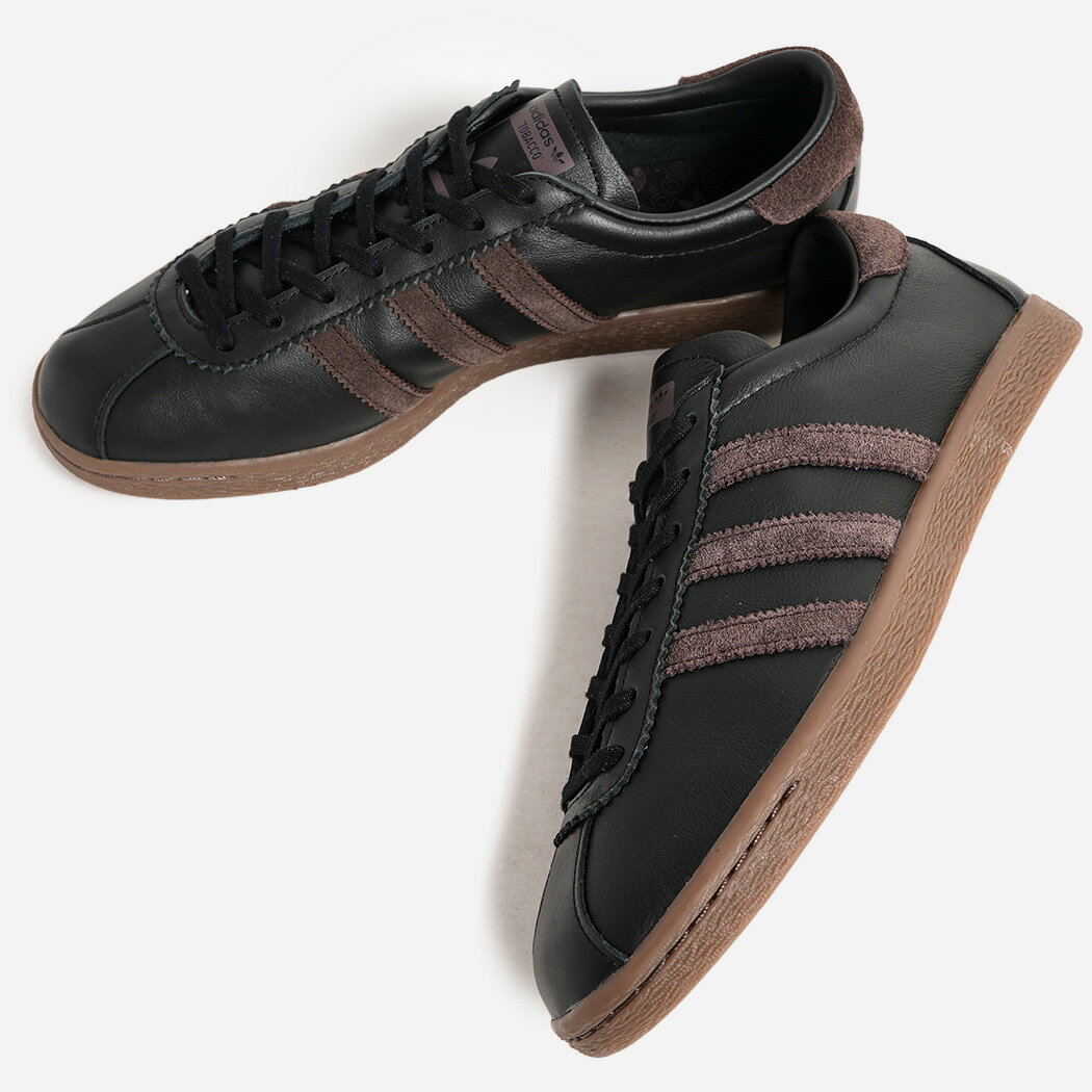 Rakuten - adidas アディダス タバコ ローテク スニーカー TOBACCO CORE BLACK/DARK BROWN/GUM ( 茶色 ブラウン ブラック レザー クラシック ガムソール メンズ レディース JS1364 )