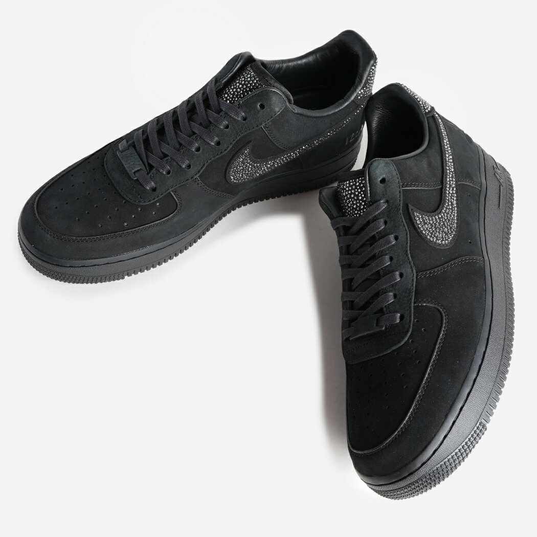 海外限定 NIKE × Ja Morant × Swarovski AIR FORCE 1 LOW LX BLACK SILVER ナイキ エアフォース スニーカー ( 日本未発売 コラボ ラメ ヌバック メンズ IQ9772-001 )