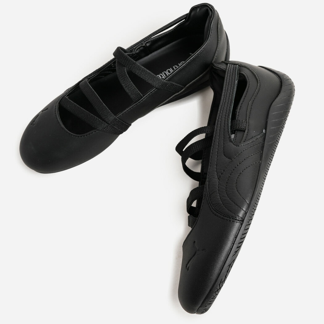 PUMA SPEEDCAT BALLET LTHR WNS BLACK プーマ スピードキャット バレエ シューズ ウィメンズ スニーカー 薄底 ブラック 黒 レザー ( メンズ レディース 406144-01 )