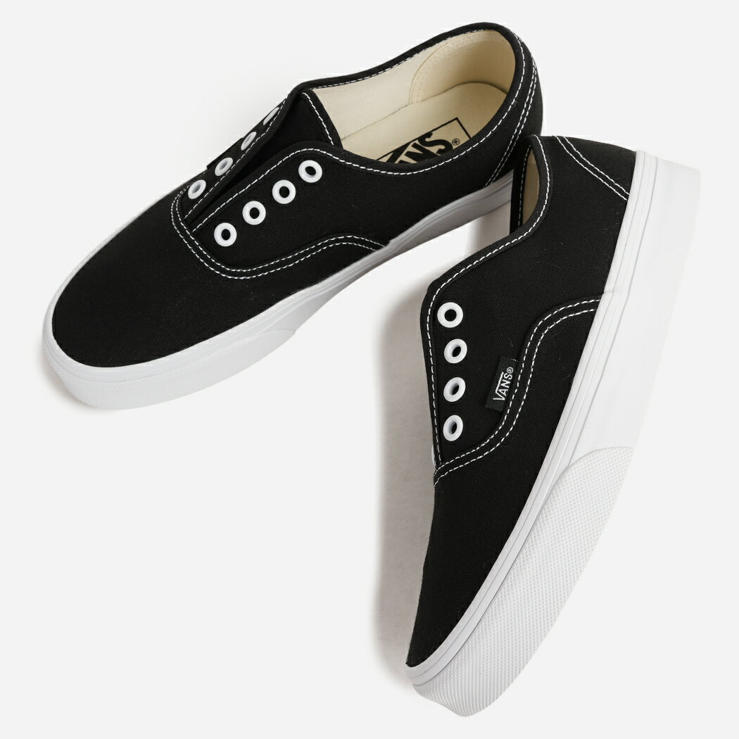 樂天商城 - VANS ヴァンズ AUTHENTIC オーセンティック ゴア スニーカー GORE BLACK WHITE ( バンズ キャンバス 黒 白 紐なし スリッポン 履きやすい メンズ レディース ウィメンズ VN000VA9BA2 )