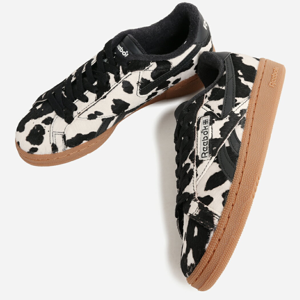 REEBOK リーボック CLUB C クラブ グラウンズ ユーケー スニーカー GROUNDS UK COW PRINT ( 牛柄 カウ ヘアレザー ハラコ レディース ウィメンズ 100262103 )