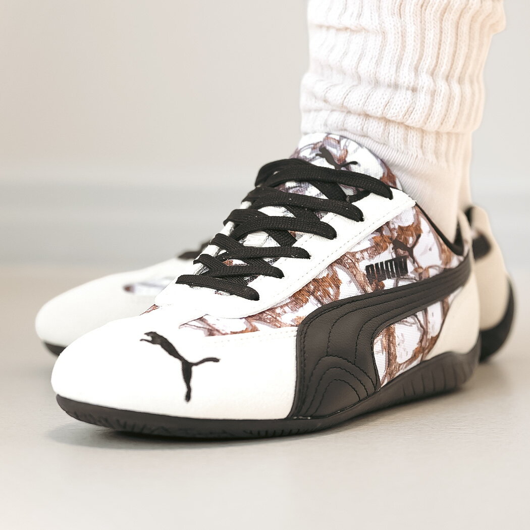 PUMA SPEEDCAT CAMO VAPOR GRAY/PUMA BLACK プーマ スピードキャット スニーカー ( ホワイト 白 カモ柄 スノーカモ 薄底 レディース メンズ レディース 405324-02 )