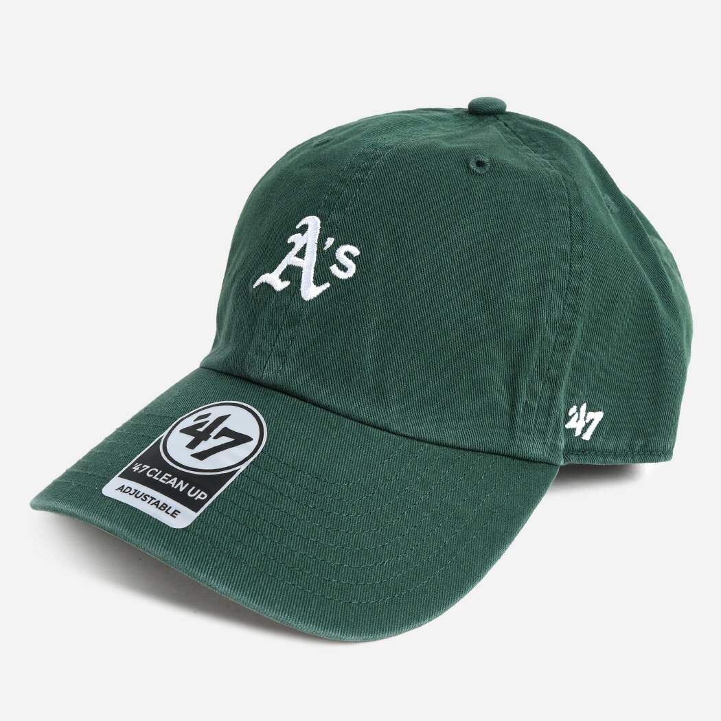 47 BASE RUNNER CLEAN UP フォーティーセブン ベースボール キャップ OAKLAND ATHLETICS DARK GREEN ( 帽子 緑 グリーン 曲げつば メンズ レディース 14751380DGB )