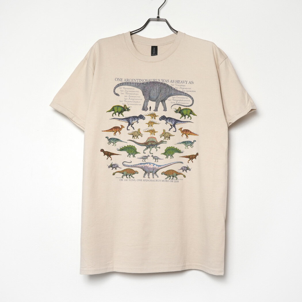 Rakuten - LIBERTY GRAPHICS Dinosaur is as heavy as… T-shirt STONE WHITE リバティ グラフィックス Tシャツ トップス 929 ( 白 グレー プリント カットソー 半袖 メンズ レディース )
