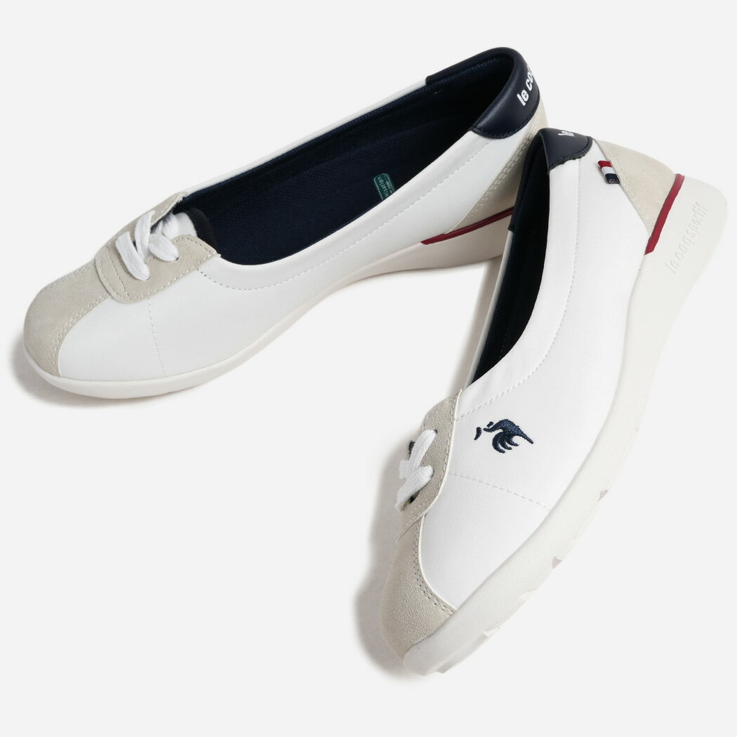 Rakuten - le coq sportif LCS MONTPELLIER PM WHITE NAVY ルコックスポルティフ モンペリエ スニーカー ( パンプス バレエシューズ 軽量 歩きやすい 快適 消臭 レディース ウィメンズ LU5SSN25LZ )
