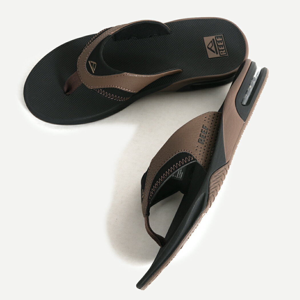 Rakuten - REEF FANNING FLIP FLOP SANDAL BLACK AND TAN リーフ ファニング フリップ フロップ トング サンダル ( ブラック 黒 茶色 ビーチサンダル 旅行 タウンユース 川遊び メンズ CI8102 )