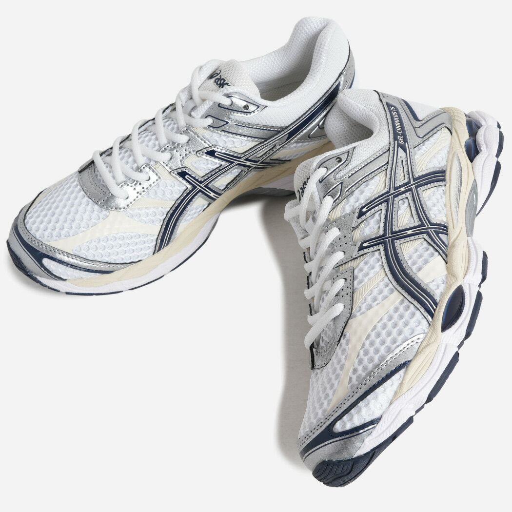Rakuten - asics GEL-CUMULUS 16 WHITE MIDNIGHT アシックス ゲル キュムラス スニーカー ( KAYANO シルバー ランニング ネイビー 黒 メンズ レディース 1203A733-103 )