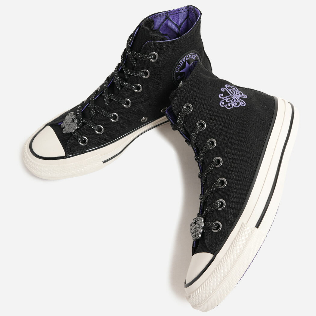 CONVERSE × ANNA SUI ALL STAR AGED HI BLACK PURPLE コンバース アナ スイ コラボ オールスター エイジド ハイカット スニーカー 紫 メンズ レディース ( 31318040 )