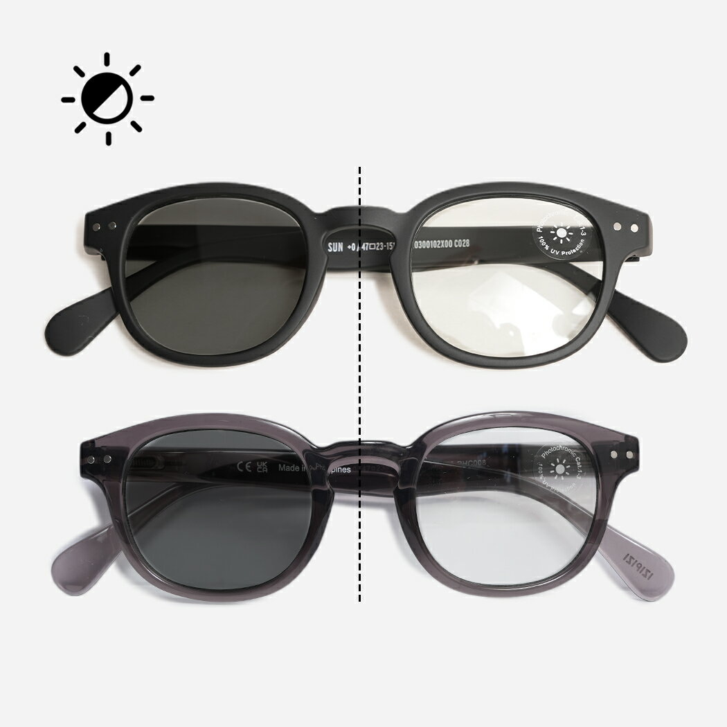 樂天商城 - IZIPIZI SUN LIGHT ADAPTIVE #C 2COLOR イジピジ サン ライト アダプティブ 偏光 サングラス アイウェア ( 眼鏡 メガネ 黒 グレー ウェリントン メンズ レディース )