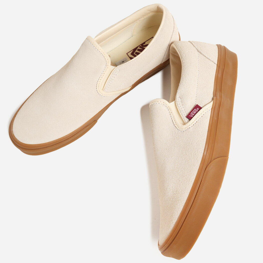 樂天商城 - VANS CLASSIC SLIP-ON CREAM BURGUNDY ヴァンズ クラシック スリッポン スニーカー ( ガムソール ローテク メンズ レディース ベージュ VN000Z7AI66 )
