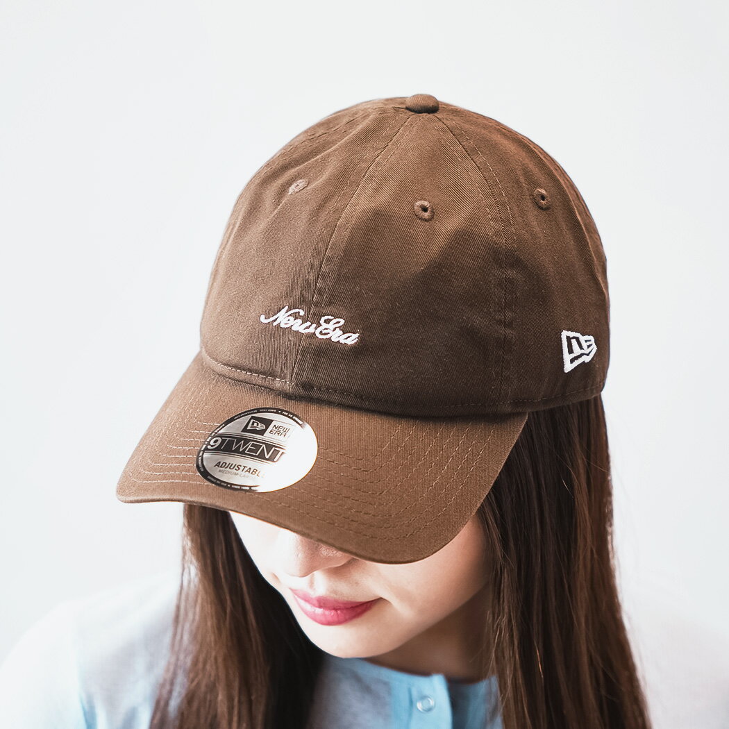 NEW ERA ニューエラ 9TWENTY スクリプト ロゴ ウォッシュド コットン ベースボール キャップ 帽子 SCRIPT LOGO WASHED CAP WALLNUT 茶色 14525125
