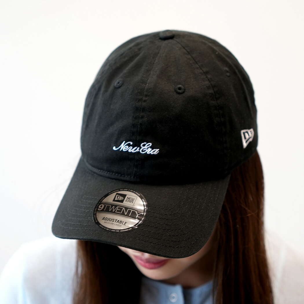 樂天商城 - NEW ERA ニューエラ 9TWENTY SCRIPT LOGO WASHED CAP スクリプト ロゴ ウォッシュド コットン ベースボール キャップ 帽子 BLACK ( 黒 メンズ レディース 920 14525129 )