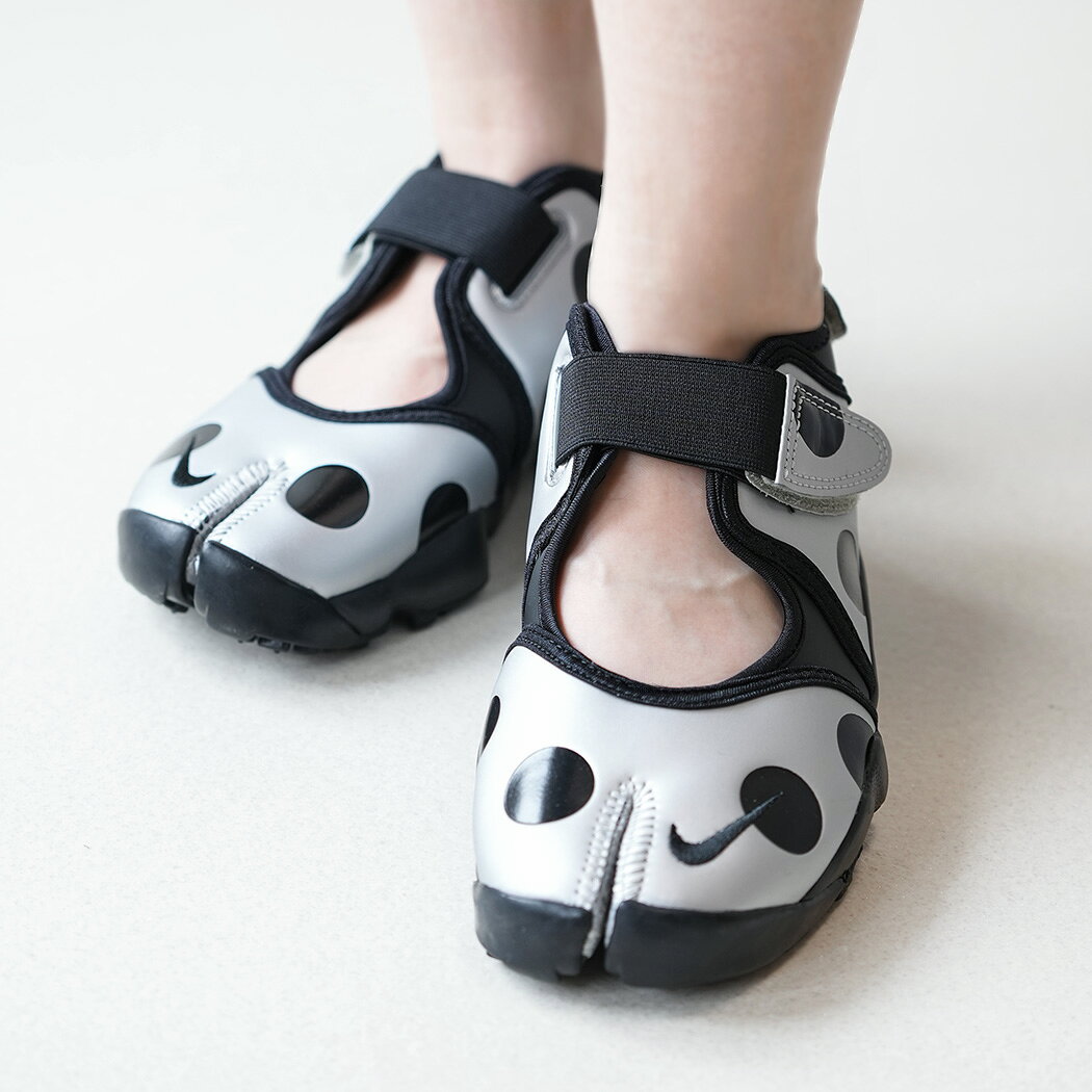 NIKE WMNS AIR RIFT BLACK METALLIC SILVER ナイキ ウィメンズ エア リフト サンダル スニーカー 足袋 タビ レディース ( シルバー 水玉 IR1226-001 )