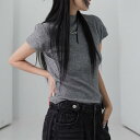 ハイネックポーラ半袖ニット ニット Tシャツ レディース|韓国 binary01|コーディブック
