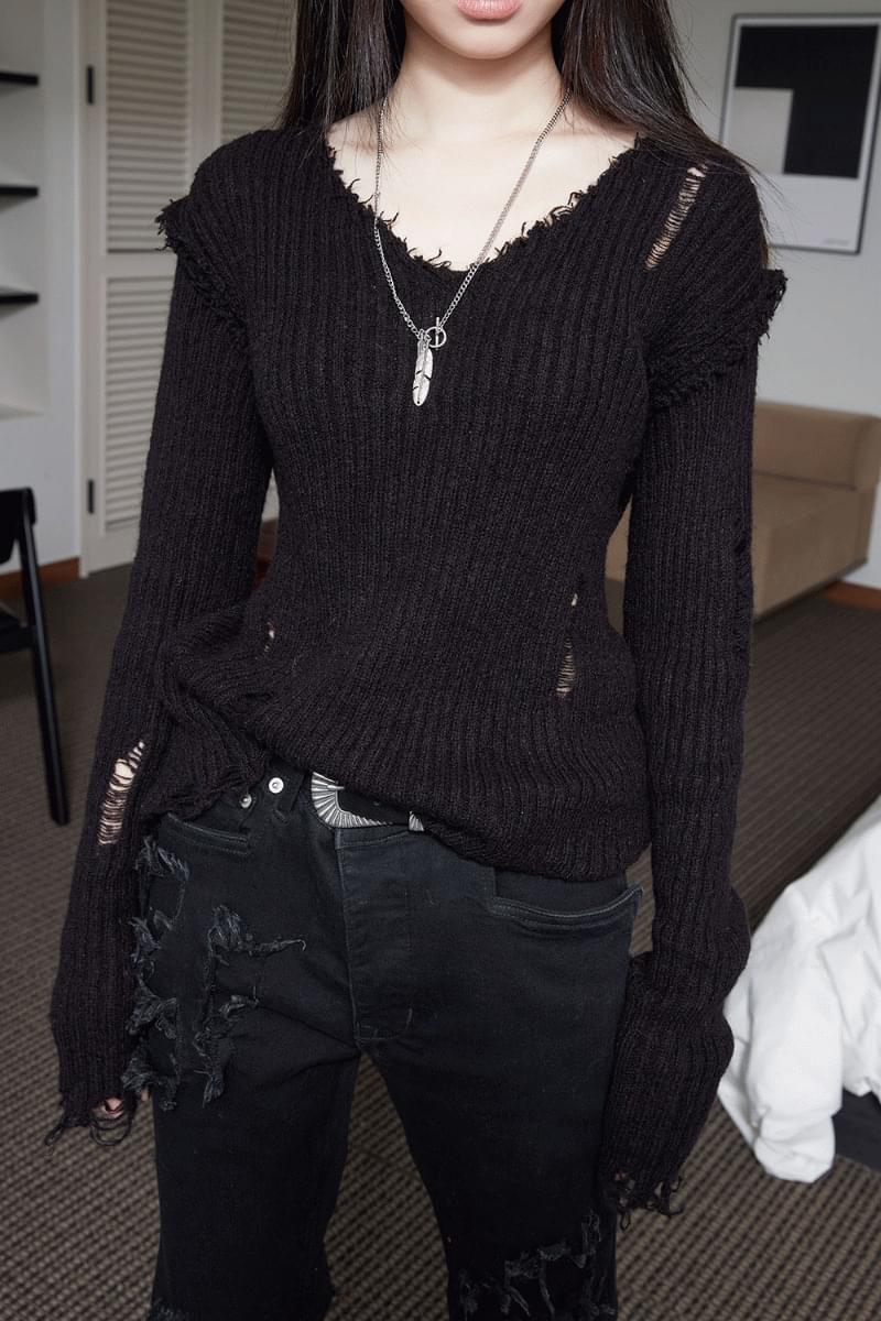 linda v knit ニット セーター レディース｜韓国 COLOR iN ID｜コーディブック