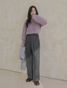マリティーバックバンディングストラップジョーワイドスラックス79300 パンツ スラックス レディース|韓国 09WOMEN|コーディブック