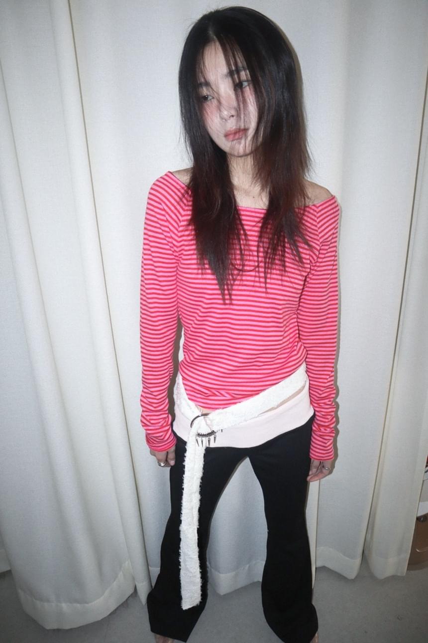 mimi stripe t 長袖 Tシャツ Tシャツ レディース｜韓国 tipssy｜コーディブック