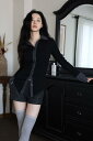 キャリー配色シャツニットトップ ニット レディース|韓国 COLOR iN ID|コーディブック(4)