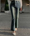プロムデニムブーツカットパンツ デニムパンツ レディース|韓国 secon'de secon|コーディブック(4)