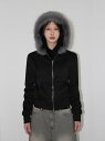 FUR HOOD ZIP-UP (charcoal / black) ジップアップ レディース|韓国 AAKE|コーディブック(4)