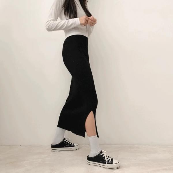 ビオラミンクパーニットロングスカート3color スカート トランペットスカート レディース｜韓国 lipkko｜コーディブック