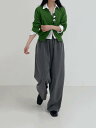 企画エアバンディングワイドスラックス パンツ ワイドパンツ レディース|韓国 inchant me|コーディブック