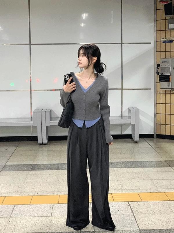 モズピンタックワイドスラックス パンツ ワイドパンツ レディース｜韓国 Dayroze｜コーディブック