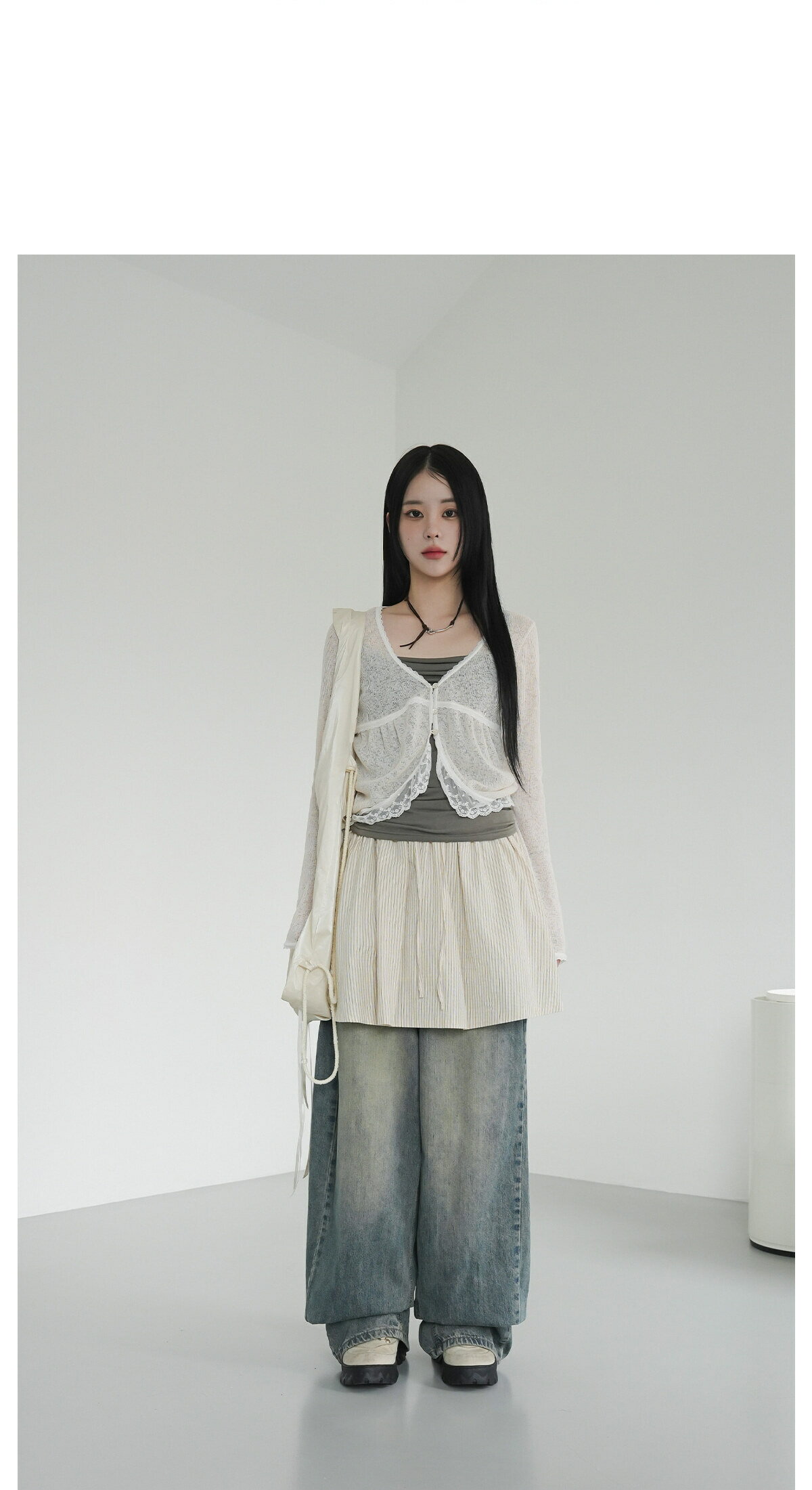 はるなレースカーディガン カーディガン / ベスト カーディガン レディース｜韓国 binary01｜コーディブック