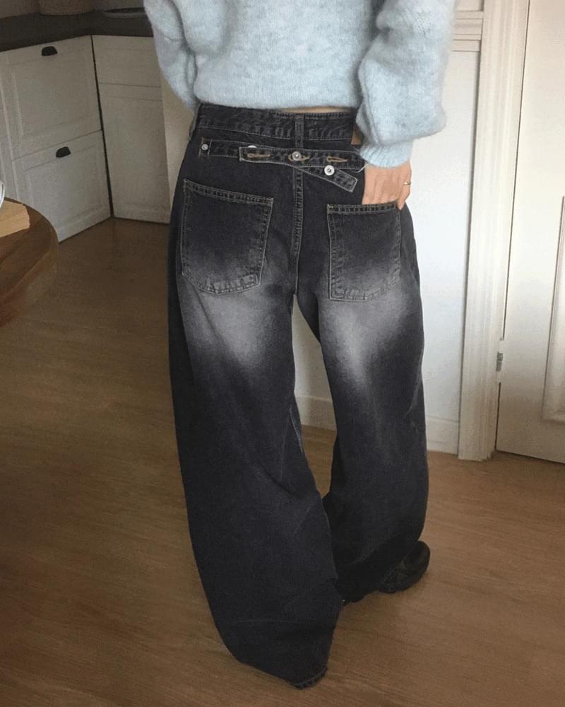 センブバックビージョーボタンウォッシュデニムパンツ デニムパンツ レディース｜韓国 wonderwonder｜コーディブック