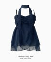 フレンツェシフォンシャーリングフリルカンカンマフラーチョーカースリーブレスブラウスセットツーピース ノースリーブ レディース|韓国 JASMINBELL|コーデ...