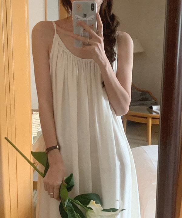 ローズマリーフレアスリーブレスロングワンピース マキシワンピース スリップドレス レディース｜韓国 ..