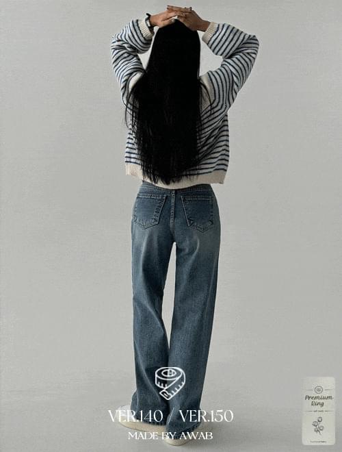 きれいなカーブワイドロングパンツ デニムパンツ レディース｜韓国 AWAB｜コーディブック