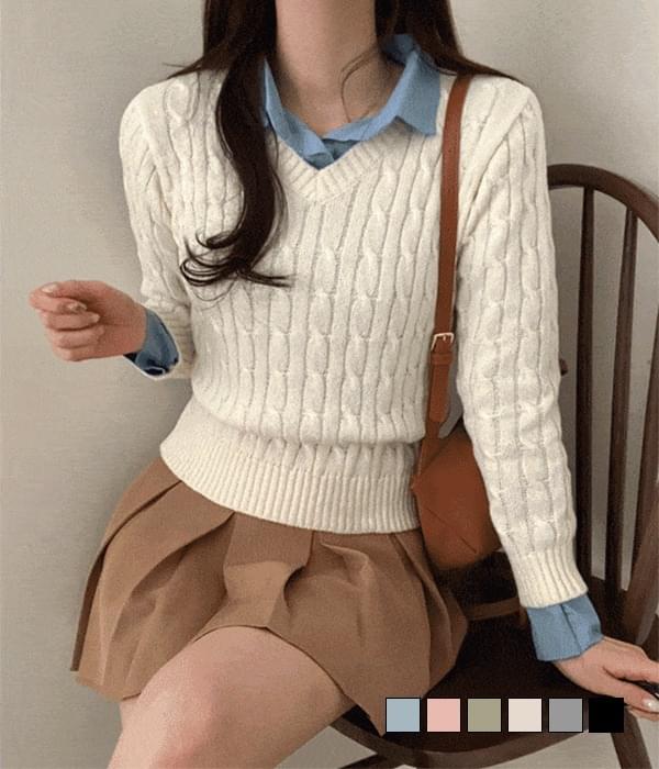 ステラプレッツェルクロップツイストネックニット ニット レディース｜韓国 gifteabox｜コーディブック