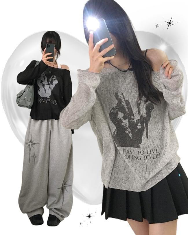 フックヴィンテージプリント唇ネック...