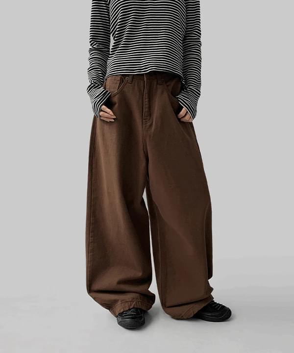 フレキンストリングワイドコットンパンツ パンツ ワイドパンツ レディース｜韓国 MAENIQUE｜コーディブック