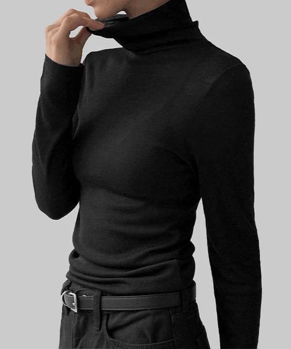 ロフィンベーシックハイネックTシャツ 長袖 Tシャツ パファージャケット レディース｜韓国 MAENIQUE｜..