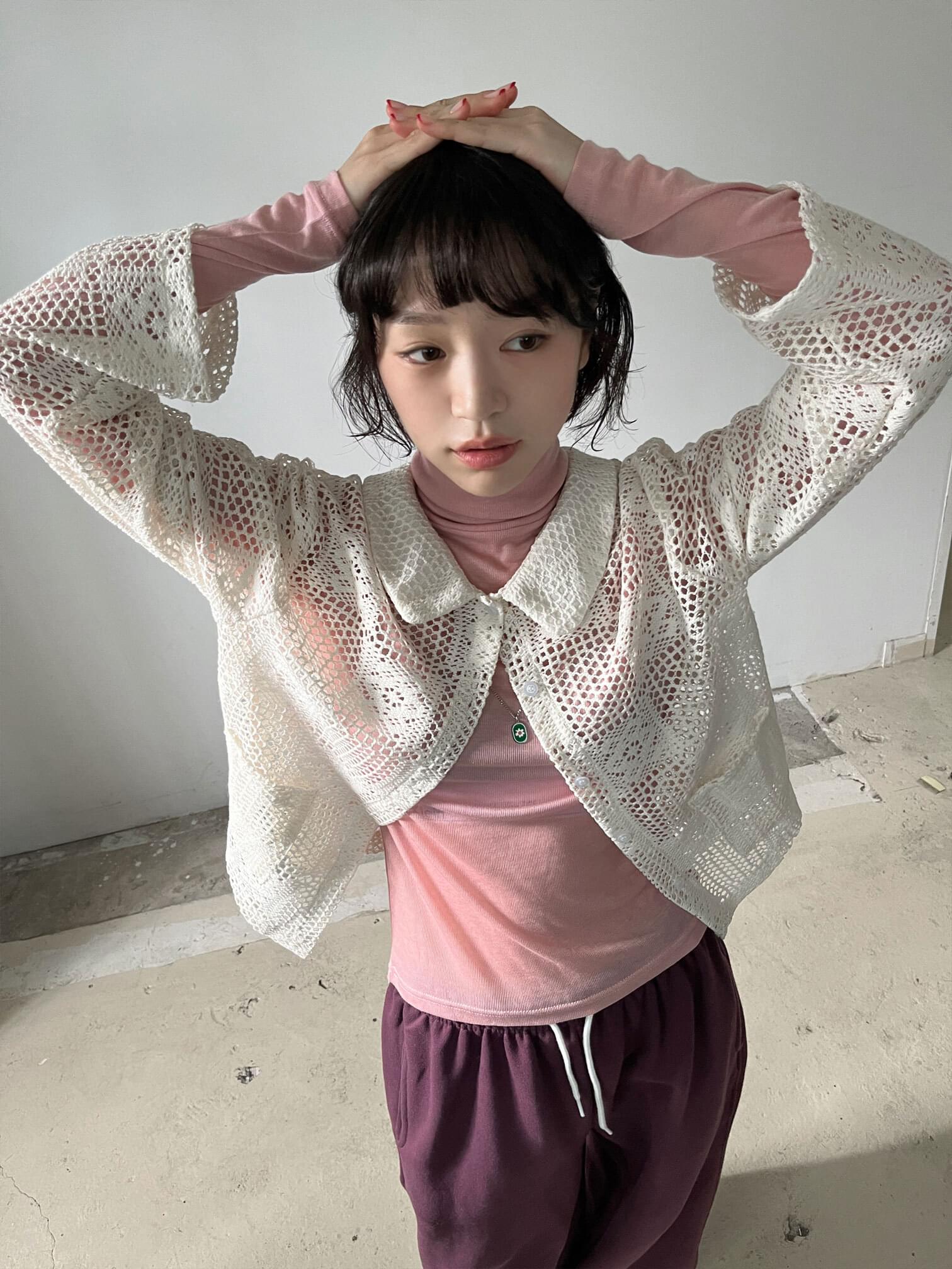 チーズレースカラーJK カーディガン / ベスト レディース｜韓国 kim9hope｜コーディブック