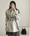 ルアーブルハリストラップウールウールトレンチハーフコート コート トレンチコート レディース|韓国 dressnalda|コーディブック