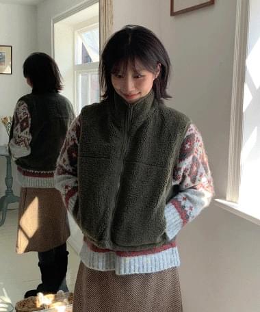 仙石油ブックルジップアップベスト ジップアップ レディース｜韓国 DAILYJOU｜コーディブック