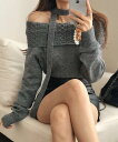 クラスティケーブルタイセットオフショルダーニット ニット レディース|韓国 dressnalda|コーディブック